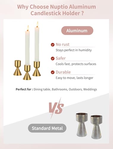 Brass Candlestick Holders Bulk (12 Count)