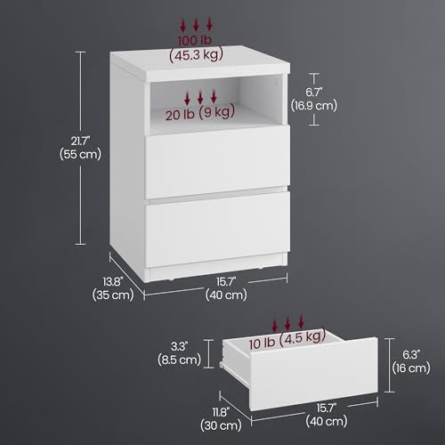 LED Nightstand with Charging Station