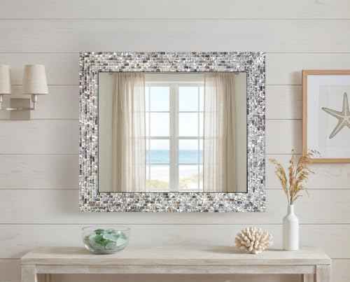 Handmade Blue & Silver Mosaic Wall Mirror