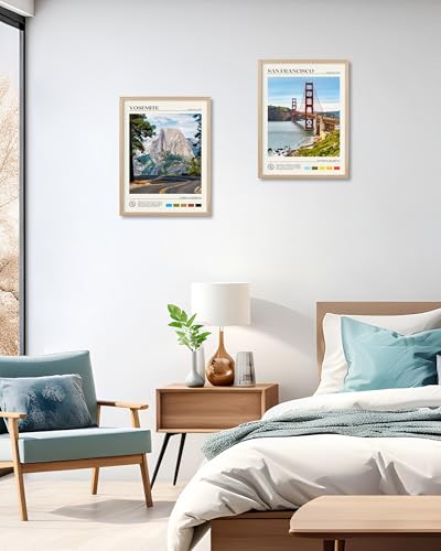 Natural OAK Wood Golden Gate Bridge Framed Wall Art