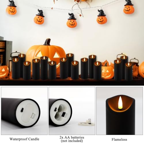24 Pack Flameless Candles Battery Operated Candles Pillar LED Candles with 10 (24 Count)