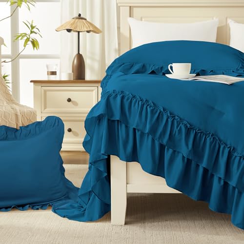 Teal Ruffle Full Size Comforter Set