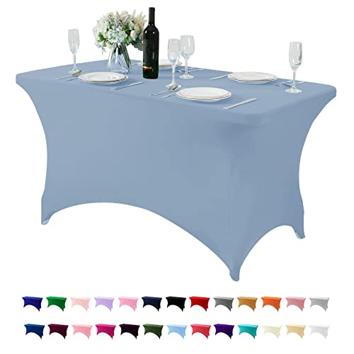 Spandex Table Cover for 4FT or 6ft or 8ft Table Universal Fitted Stretch Tablecloth for Party
