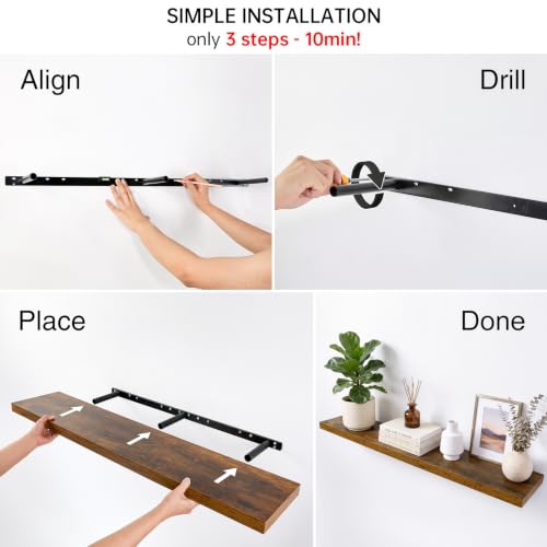 Rustic Brown Floating Shelves 47.2in