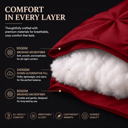 Twin XL Comforter Set Dark Red