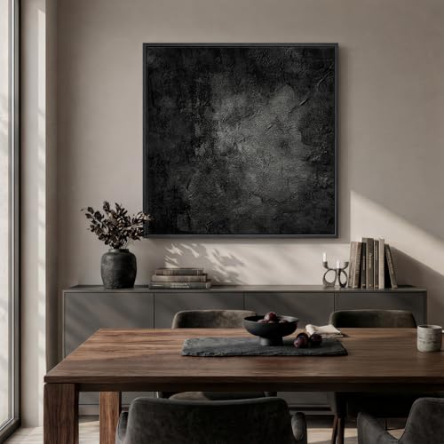 Large Framed Black Abstract Canvas Wall Art Decor for Living Room
