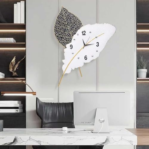 18x27 inch Large Modern Feather Leaf Shape Wall Clock