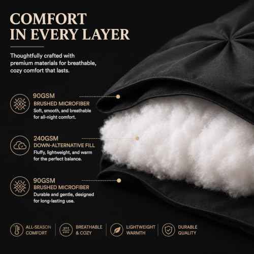 Oversized Queen Comforter Set Black