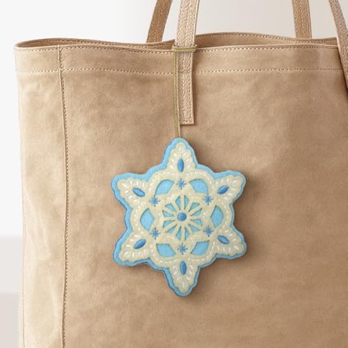Winter Handmade Icy Snowflake HeartFelt Charm Card