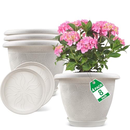 8 Inch Flower Pots Planters for Indoor Outdoor Plants