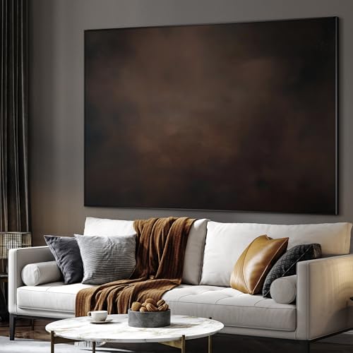 46"x60" Extra Large Framed Wall Art Dark Brown Abstract Moody Illustration for Home Living Room Bedroom Decor