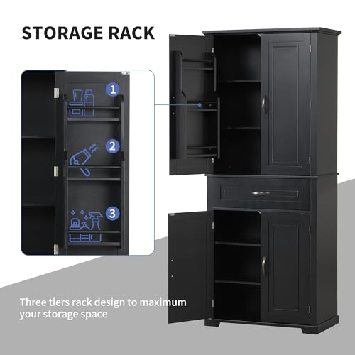 72.2" Tall Storage Cabinet with 4 Doors and Drawer