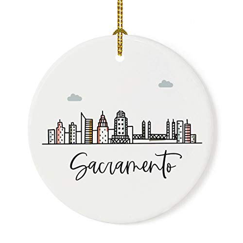 Round Ceramic Porcelain Christmas Tree Ornament Keepsake Gift