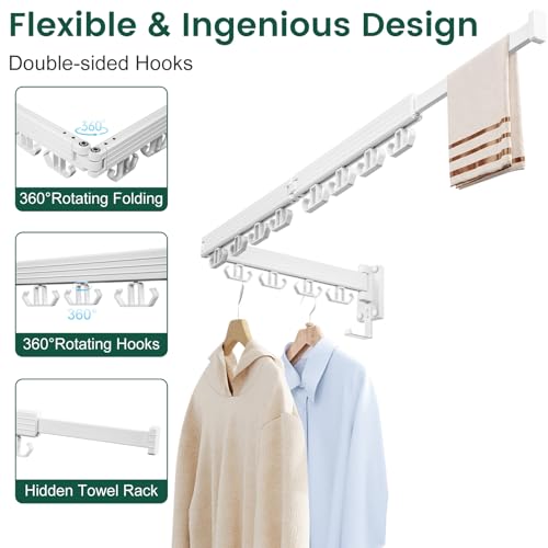 Wall Mounted Clothes Drying Rack (36.64 Ounce)