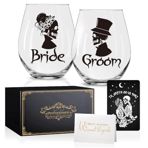 Skull Wine Glass 2 Piece with Gift Box