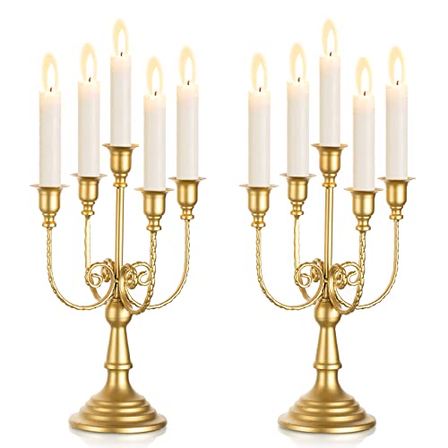 Gold Candelabra Candle Holders for Wedding Centerpieces