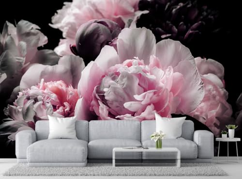 Large Pink Peony Flower Wallpaper for Bedroom (99.33 Sq Ft)