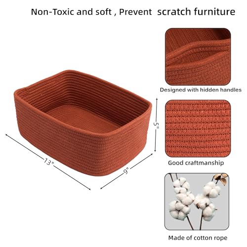 Small Woven Storage Baskets for Shelves (3 Count)