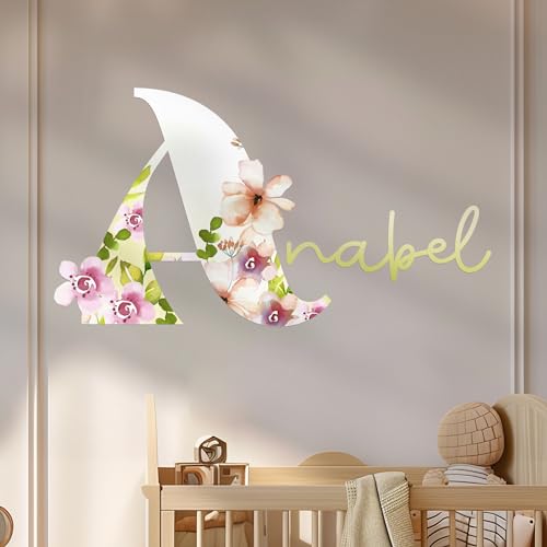 Personalized Name Flower Wall Decor