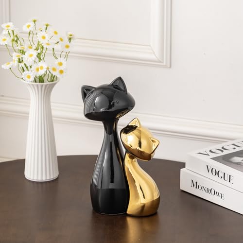 Ceramic Cat Statue Set