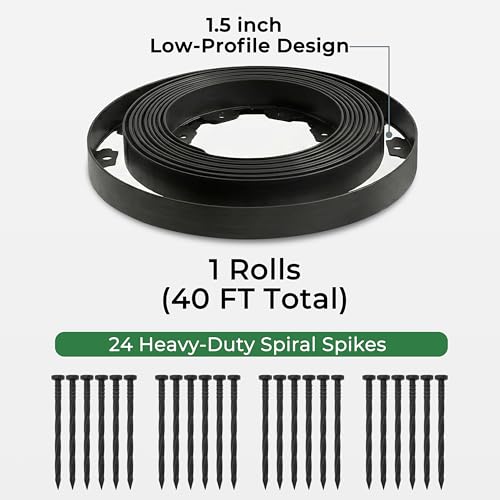 1.5" x40' Landscape Edging Kit with 40 Spikes