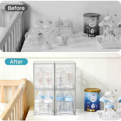 Clear Stackable Storage Drawers (4 Count)