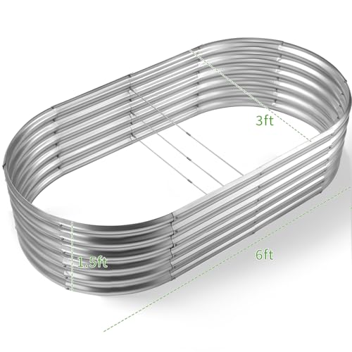 6x3x1.5ft Galvanized Raised Garden Bed Kit
