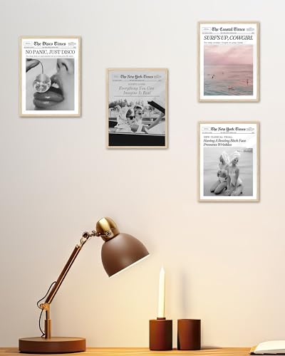 8x10in Funny Beach Girls Framed Newspaper Wall Art