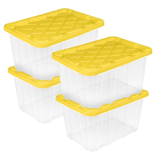 Industrial Storage Box with Lids for Garage (4 Count)