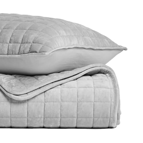 Channel Box Stitch Velvet Quilt Set
