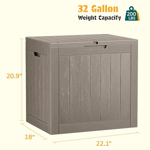32 Gal Outdoor Storage Box Waterproof Lockable