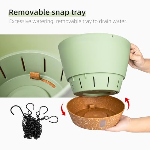 2 Pack 10 Inch Hanging Planters for Indoor Outdoor Plants (2 Count)