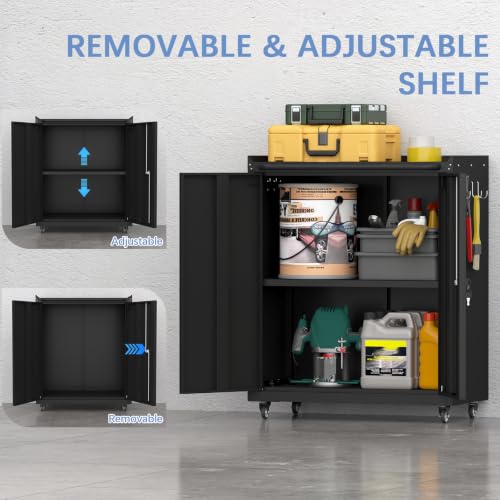 Metal Storage Cabinet with Wheels