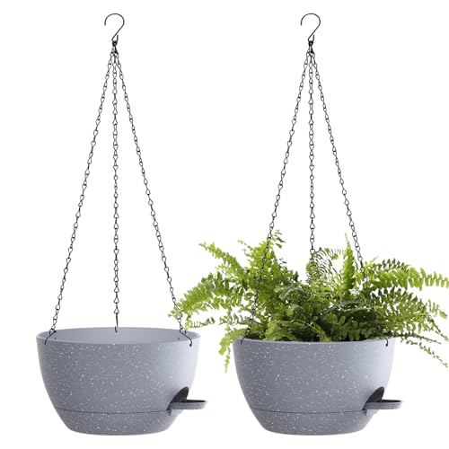 12 Inch Hanging Baskets 2 PC with Chains (2 Count)