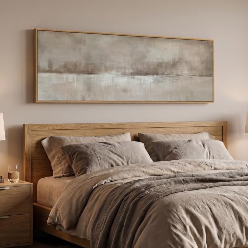 Large Framed Neutral Abstract Wall Art for Living Room