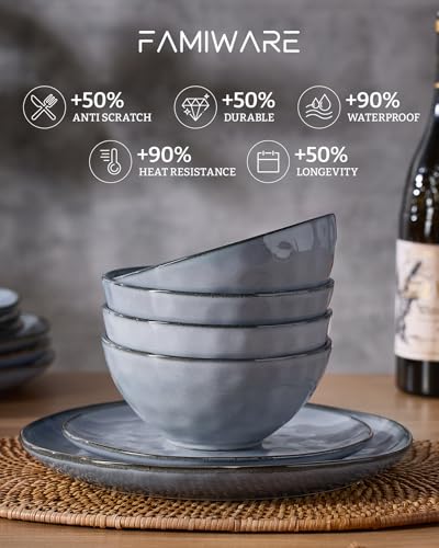 Ocean Round Stoneware Dinnerware Set for 4 (6 Count)