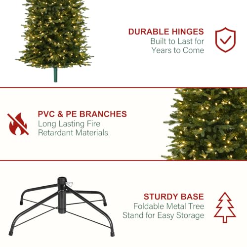 6 ft Prelit Pencil Christmas Tree with 300 Warm White LEDs