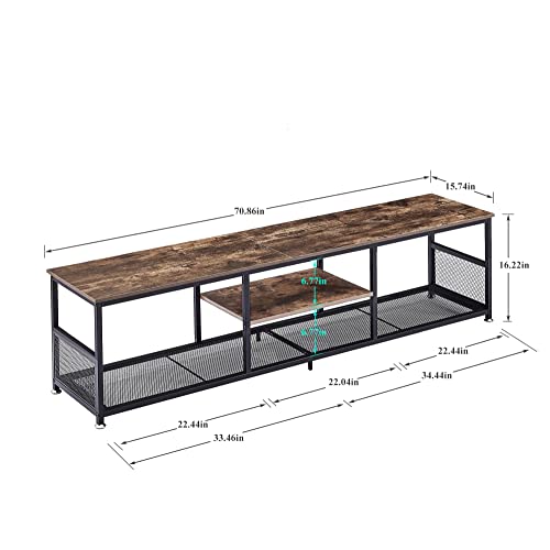 TV Stand for Televisions up to 80 Inch 70" Entertainment Center with Open Storage Shelves for Living Room