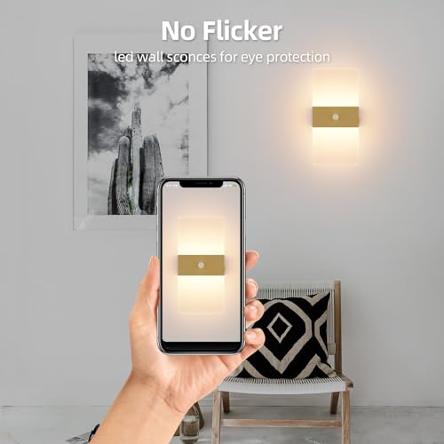 2 Pack Motion Sensor Gold Wall Lights (2 Count)