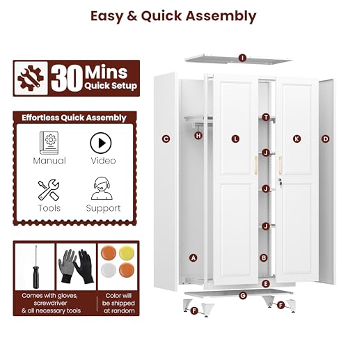 71" Tall Wardrobe Closet with Door