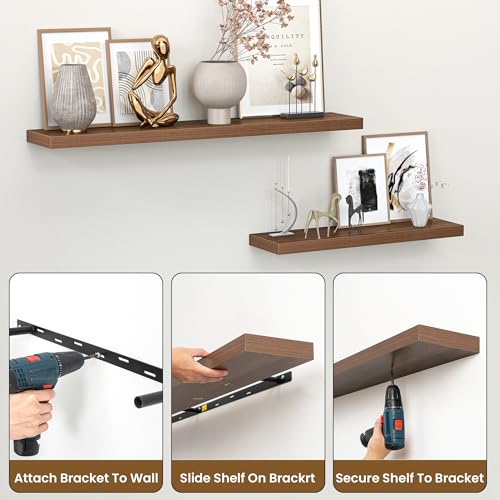 24 Inch Floating Shelves for Wall (2 Count)