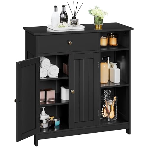 Bathroom Storage Cabinet with Drawer and 2 Beadboard Doors
