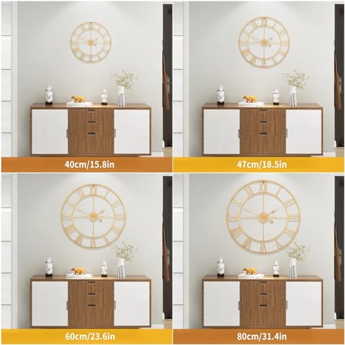 Large Wall Clock for Living Room Decor Silent Non