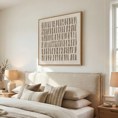 Framed Neutral Beige Abstract Canvas Prints Wall Art Decor