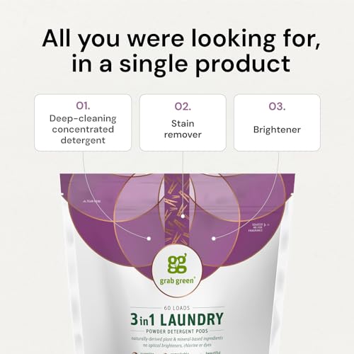 3-in-1 Detergent Laundry Pods, 60 Loads, Unscented (60 Count)