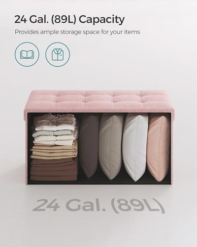 30 Inches Folding Storage Ottoman Bench