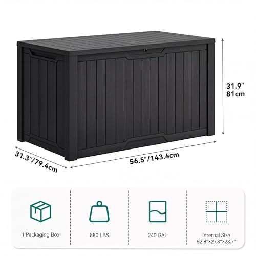 240 Gallon Extra Large Outdoor Storage Deck Box