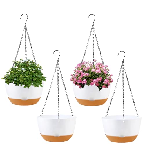 4 Pack Plastic Hanging Planters (4 Count)