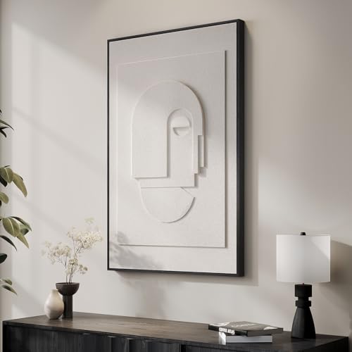 Large White Modern Abstract 3D Textured Wall Art