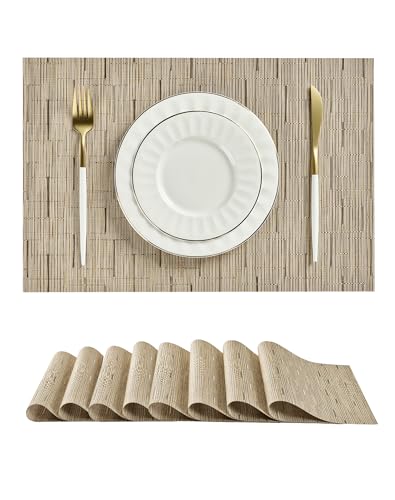 Light Brown Placemats Set of 8 (8 Count)